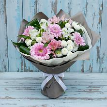 Букет цветов из:  Герберы, Альстромерии и Хризантемы в Прокопьевске