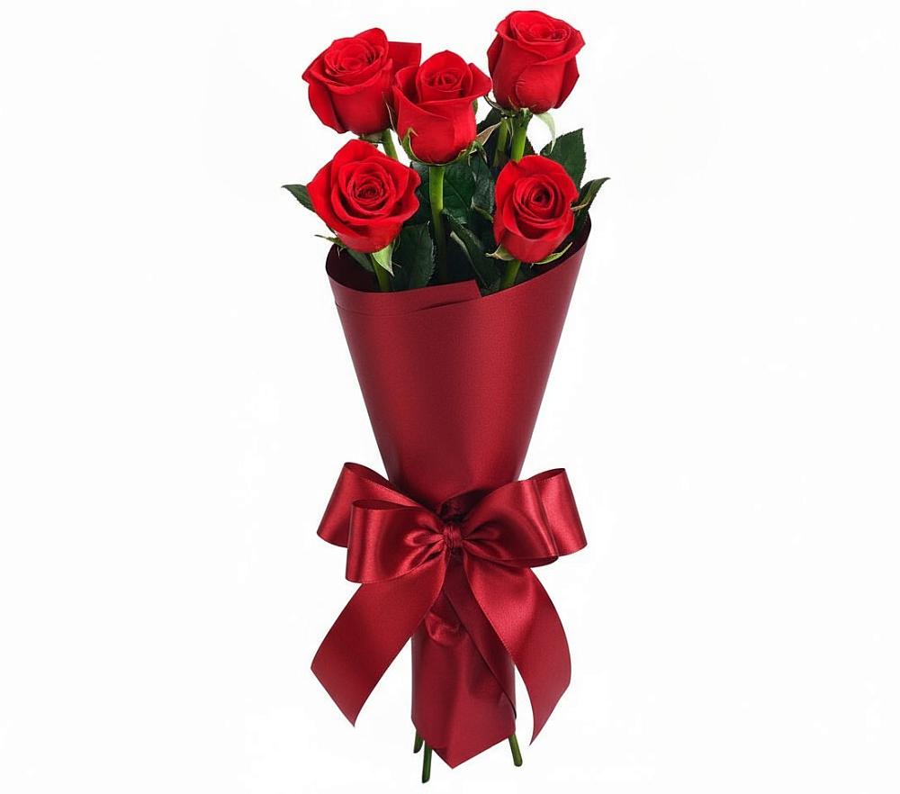 Букет 5 Красных роз Эдлесс Лав в Прокопьевске