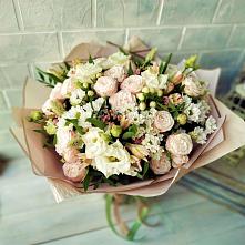 Букет цветов из:  Альстромерии, Розы и Хризантемы #REPLACE_PRED# Прокопьевске