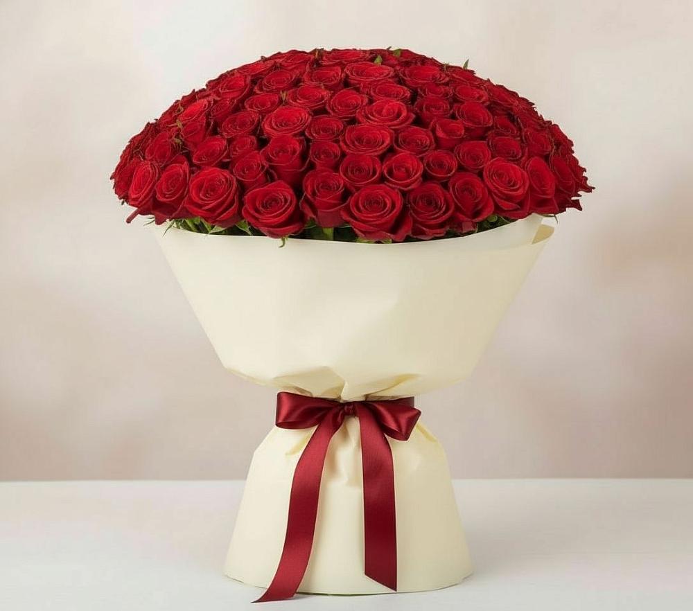 Букет 101 Красная роза Милано в Прокопьевске