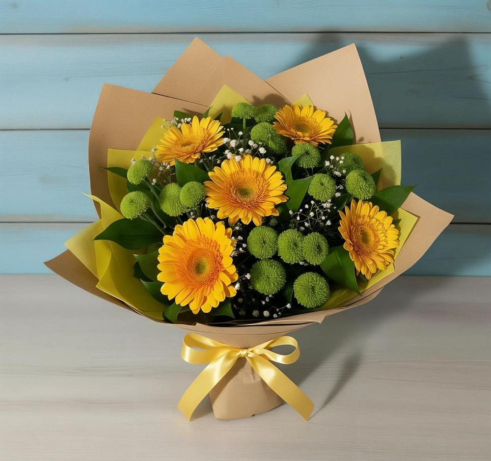 Букет цветов из: Герберы и Хризантемы в Прокопьевске