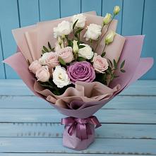 Букет цветов из:  Розы и Лизиантусы #REPLACE_PRED# Прокопьевске