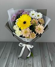 Букет цветов из:  Розы, Герберы и Хризантемы #REPLACE_PRED# Прокопьевске