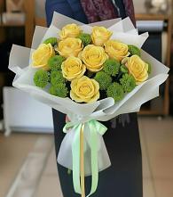 Букет цветов из:  Хризантемы и Розы в Прокопьевске