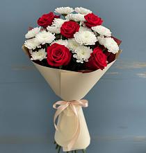 Букет цветов из:  Розы и Хризантемы #REPLACE_PRED# Прокопьевске