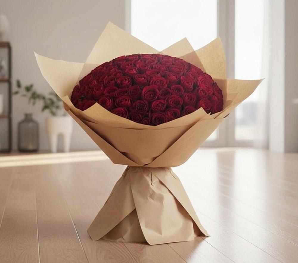 Букет 101 Красная роза в Прокопьевске