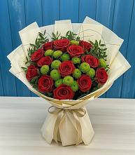 Букет цветов из:  Розы и Хризантемы в Прокопьевске