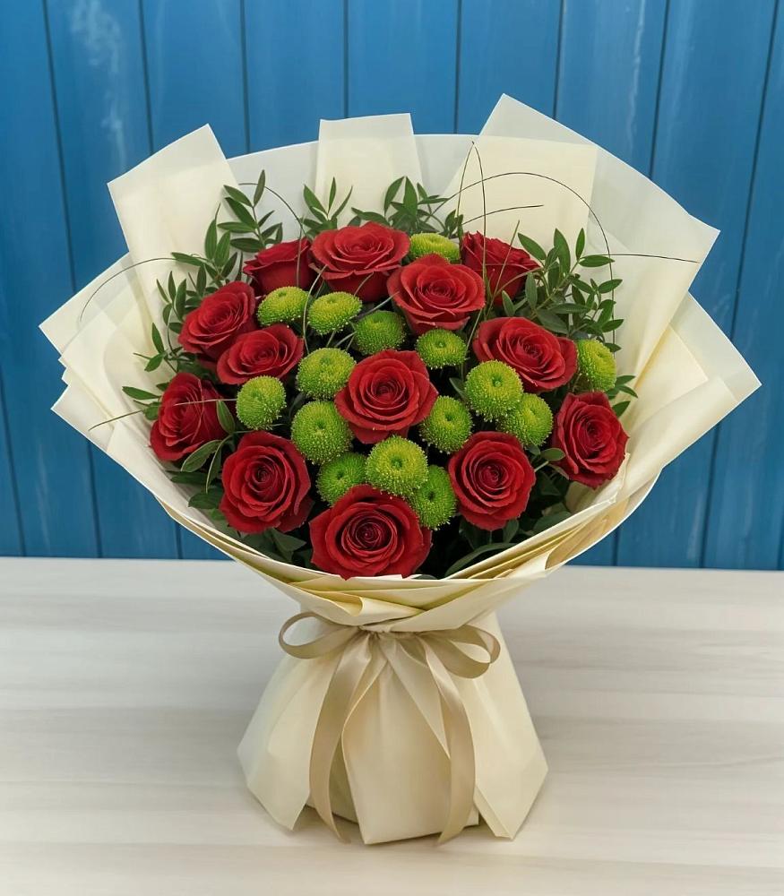 Букет цветов из: Розы и Хризантемы в Прокопьевске