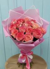 Букет 15 Розовых роз Равель в Прокопьевске